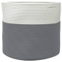 Gray and white cotton storage basket Ø40x35 cm by , Baskets - Ref: Foro24-358465, Price: 26,95 €, Discount: %