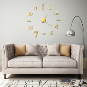 3D-Wanduhr mit modernem Design 100 cm XXL Gold von vidaXL, Wanduhren - Ref: Foro24-50638, Preis: 25,89 €, Rabatt: %