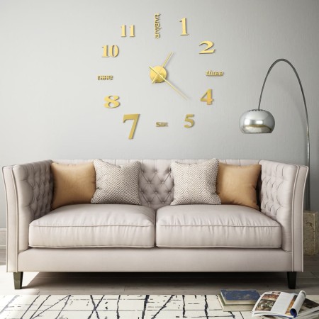 3D wall clock with modern design 100 cm XXL gold by vidaXL, Wall clocks - Ref: Foro24-50638, Price: 25,89 €, Discount: %