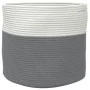 Cesta de almacenaje algodón gris y blanco Ø40x35 cm de , Cestas - Ref: Foro24-358465, Precio: 26,39 €, Descuento: %
