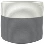 Gray and white cotton storage basket Ø40x35 cm by , Baskets - Ref: Foro24-358465, Price: 26,95 €, Discount: %
