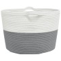 Grauer und weißer Wäschekorb aus Baumwolle, Ø60x36 cm von , Wäschekörbe - Ref: Foro24-358473, Preis: 30,64 €, Rabatt: %