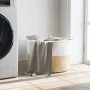 Beige-weißer Wäschekorb aus Baumwolle, Ø55x36 cm von , Wäschekörbe - Ref: Foro24-358471, Preis: 27,09 €, Rabatt: %