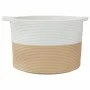 Beige-weißer Wäschekorb aus Baumwolle, Ø55x36 cm von , Wäschekörbe - Ref: Foro24-358471, Preis: 27,09 €, Rabatt: %