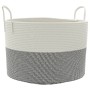 Grau-weißer Aufbewahrungskorb aus Baumwolle, Ø51x33 cm von , Körbe - Ref: Foro24-358490, Preis: 34,21 €, Rabatt: %