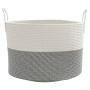 Grau-weißer Aufbewahrungskorb aus Baumwolle, Ø51x33 cm von , Körbe - Ref: Foro24-358490, Preis: 34,21 €, Rabatt: %