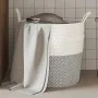 Cesta de almacenaje algodón gris y blanco Ø43x38 cm de , Cestas - Ref: Foro24-358486, Precio: 32,33 €, Descuento: %