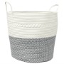 Grau-weißer Aufbewahrungskorb aus Baumwolle, Ø43x38 cm von , Körbe - Ref: Foro24-358486, Preis: 33,00 €, Rabatt: %