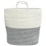 Cesta de almacenaje algodón gris y blanco Ø43x38 cm de , Cestas - Ref: Foro24-358486, Precio: 32,33 €, Descuento: %