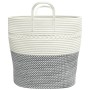 Gray and white cotton storage basket Ø43x38 cm by , Baskets - Ref: Foro24-358486, Price: 33,00 €, Discount: %