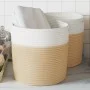 Storage baskets 2 pcs beige and white cotton Ø28x28 cm by , Baskets - Ref: Foro24-358459, Price: 28,82 €, Discount: %