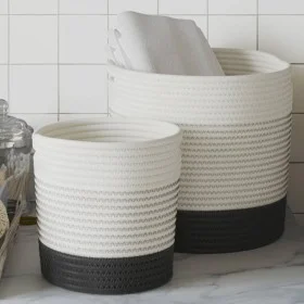 Storage baskets 2 pcs black and white cotton by , Baskets - Ref: Foro24-358478, Price: 31,33 €, Discount: %