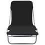 Tumbonas plegables 2 unidades acero y tela negras de vidaXL, Tumbonas - Ref: Foro24-44300, Precio: 86,70 €, Descuento: %