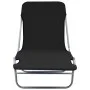 Tumbonas plegables 2 unidades acero y tela negras de vidaXL, Tumbonas - Ref: Foro24-44300, Precio: 87,45 €, Descuento: %