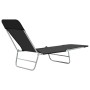 Tumbonas plegables 2 unidades acero y tela negras de vidaXL, Tumbonas - Ref: Foro24-44300, Precio: 86,70 €, Descuento: %