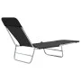 Tumbonas plegables 2 unidades acero y tela negras de vidaXL, Tumbonas - Ref: Foro24-44300, Precio: 87,45 €, Descuento: %