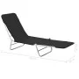 Tumbonas plegables 2 unidades acero y tela negras de vidaXL, Tumbonas - Ref: Foro24-44300, Precio: 87,45 €, Descuento: %