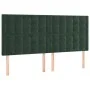 Headboard with LED lights dark green velvet 160x5x118/128 cm by , Headboards and footboards - Ref: Foro24-3122915, Price: 130...