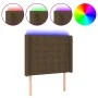 Headboard with LED in dark brown fabric 83x16x118/128 cm by , Headboards and footboards - Ref: Foro24-3124459, Price: 76,34 €...