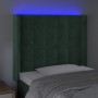 Dunkelgrünes Samtkopfteil mit LED 83x16x118/128 cm von , Kopf- und Fußteile - Ref: Foro24-3124515, Preis: 87,65 €, Rabatt: %