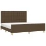 Bed frame with headboard in brown fabric 160x200 cm by , Beds and slatted bases - Ref: Foro24-3125392, Price: 222,05 €, Disco...