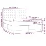 Box spring bed mattress LED lights dark brown fabric 160x200cm by , Beds and slatted bases - Ref: Foro24-3135208, Price: 547,...