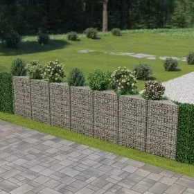 Gabionenwand aus Stahl 450x30x100 cm von vidaXL, Zaunpaneele - Ref: Foro24-143571, Preis: 191,36 €, Rabatt: %