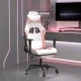 Gaming chair with footrest white and pink synthetic leather by , Gaming chairs - Ref: Foro24-3143662, Price: 119,64 €, Discou...