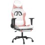 Gaming-Stuhl mit Fußstütze aus weißem und rosa Kunstleder von , Gaming-Stühle - Ref: Foro24-3143662, Preis: 121,51 €, Rabatt: %