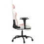 Gaming chair with footrest white and pink synthetic leather by , Gaming chairs - Ref: Foro24-3143662, Price: 119,64 €, Discou...