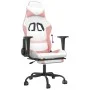 Gaming chair with footrest white and pink synthetic leather by , Gaming chairs - Ref: Foro24-3143662, Price: 119,64 €, Discou...