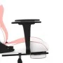 Gaming chair with footrest white and pink synthetic leather by , Gaming chairs - Ref: Foro24-3143662, Price: 119,64 €, Discou...