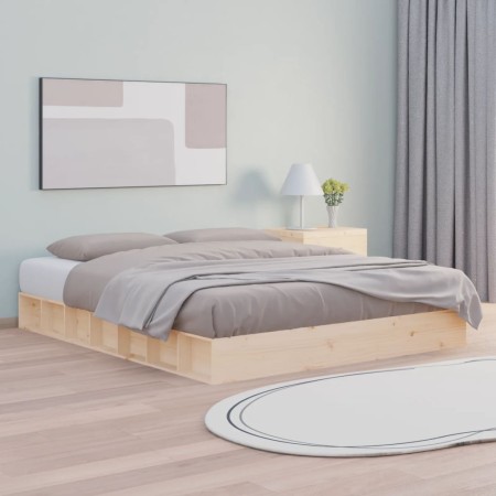 Estructura de cama de madera maciza 120x200 cm de , Camas y somieres - Ref: Foro24-820681, Precio: 122,73 €, Descuento: %