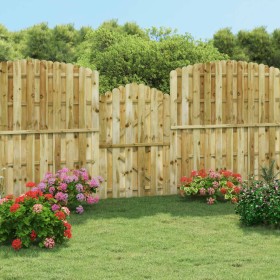 Puerta de valla de madera de pino impregnada 100x150 cm