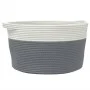 Cesta de almacenaje algodón gris y blanco Ø40x25 cm de , Cestas - Ref: Foro24-358461, Precio: 20,06 €, Descuento: %