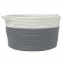 Gray and white cotton storage basket Ø40x25 cm by , Baskets - Ref: Foro24-358461, Price: 22,28 €, Discount: %