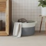 Grau-weißer Aufbewahrungskorb aus Baumwolle, Ø40x25 cm von , Körbe - Ref: Foro24-358461, Preis: 22,28 €, Rabatt: %