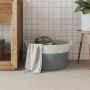 Gray and white cotton storage basket Ø40x25 cm by , Baskets - Ref: Foro24-358461, Price: 20,39 €, Discount: %