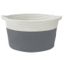 Grau-weißer Aufbewahrungskorb aus Baumwolle, Ø40x25 cm von , Körbe - Ref: Foro24-358461, Preis: 22,28 €, Rabatt: %
