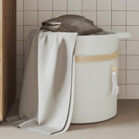 Weißer Aufbewahrungskorb aus Baumwolle, Ø38x36 cm von , Körbe - Ref: Foro24-358477, Preis: 30,36 €, Rabatt: %