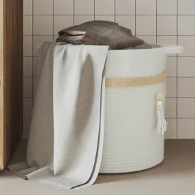 White cotton storage basket Ø38x36 cm by , Baskets - Ref: Foro24-358477, Price: 25,43 €, Discount: %