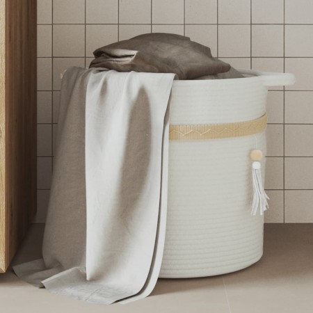 Cesta de almacenaje algodón blanco Ø38x36 cm de , Cestas - Ref: Foro24-358477, Precio: 30,36 €, Descuento: %