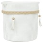 Cesta de almacenaje algodón blanco Ø38x36 cm de , Cestas - Ref: Foro24-358477, Precio: 30,36 €, Descuento: %