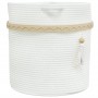Cesta de almacenaje algodón blanco Ø38x36 cm de , Cestas - Ref: Foro24-358477, Precio: 30,36 €, Descuento: %