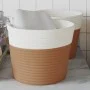 Storage baskets 2 pcs brown and white cotton Ø24x18 cm by , Baskets - Ref: Foro24-358454, Price: 17,17 €, Discount: %