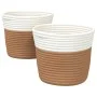 Storage baskets 2 pcs brown and white cotton Ø24x18 cm by , Baskets - Ref: Foro24-358454, Price: 17,17 €, Discount: %