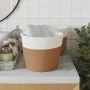 Storage baskets 2 pcs brown and white cotton Ø24x18 cm by , Baskets - Ref: Foro24-358454, Price: 17,17 €, Discount: %
