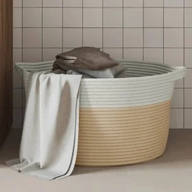 Beige-weißer Aufbewahrungskorb aus Baumwolle, Ø40x25 cm von , Körbe - Ref: Foro24-358463, Preis: 24,78 €, Rabatt: %