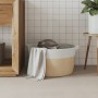 Beige-weißer Aufbewahrungskorb aus Baumwolle, Ø40x25 cm von , Körbe - Ref: Foro24-358463, Preis: 25,22 €, Rabatt: %