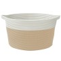 Beige-weißer Aufbewahrungskorb aus Baumwolle, Ø40x25 cm von , Körbe - Ref: Foro24-358463, Preis: 25,22 €, Rabatt: %